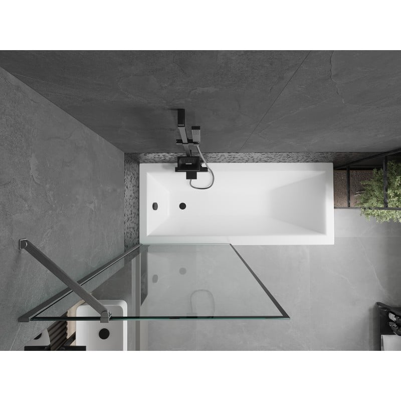 Mexen Next 1-panel shower screen 80 x 150 cm, black frame, gun gray brushed - 895-080-000-00-70-66