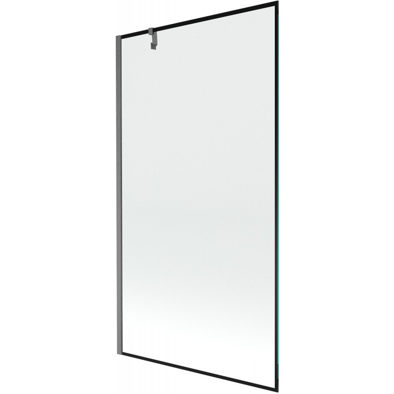Mexen Next 1-panel bath screen 100 x 150 cm, black frame, brushed gun gray - 895-100-000-00-70-66