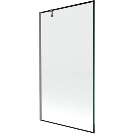 Mexen Next 1-panel bath screen 100 x 150 cm, black frame, brushed gun gray - 895-100-000-00-70-66