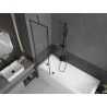 Mexen Next 1-panel Bathtub Screen 50 x 150 cm, Black Frame, Gun Metal - 895-050-000-00-70-95