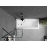 Mexen Next 1-panel Bathtub Screen 50 x 150 cm, Black Frame, Gun Metal - 895-050-000-00-70-95