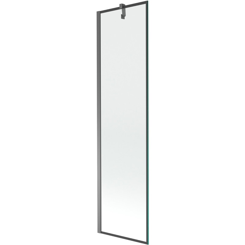 Mexen Next 1-panel Bathtub Screen 50 x 150 cm, Black Frame, Gun Metal - 895-050-000-00-70-95