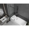 Mexen Next bath screen 1-wing 60 x 150 cm, black frame, gun metal - 895-060-000-00-70-95