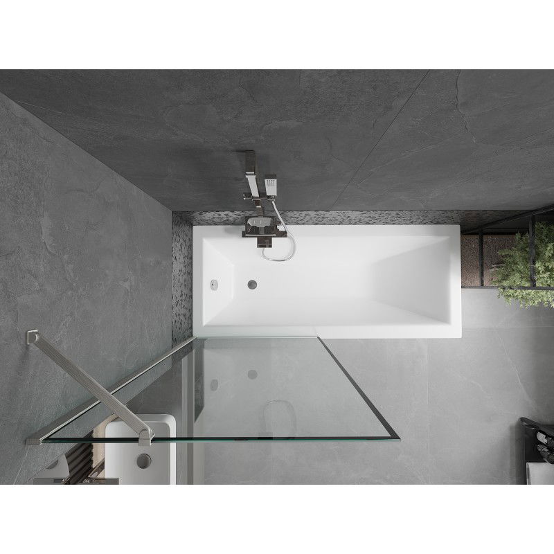 Mexen Next 1-wing shower screen 80 x 150 cm, black frame, brushed nickel - 895-080-000-00-70-97