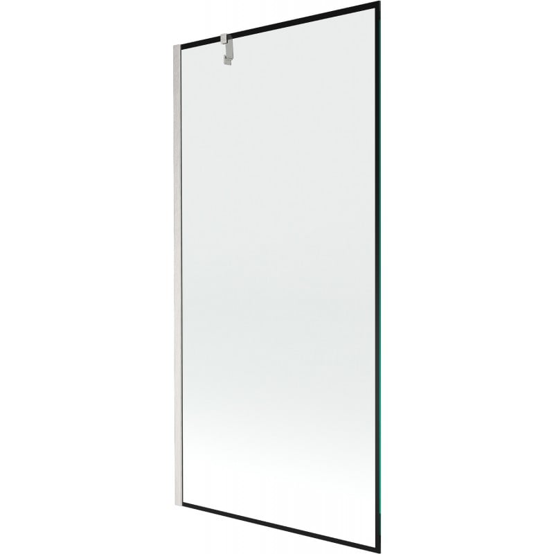 Mexen Next 1-Panel Bath Screen 90 x 150 cm, Black Frame, Brushed Nickel - 895-090-000-00-70-97