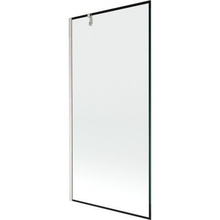 Mexen Next 1-Panel Bath Screen 90 x 150 cm, Black Frame, Brushed Nickel - 895-090-000-00-70-97