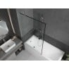 Mexen Next 1-Wing Shower Screen 100 x 150 cm, Black Frame, Brushed Nickel - 895-100-000-00-70-97
