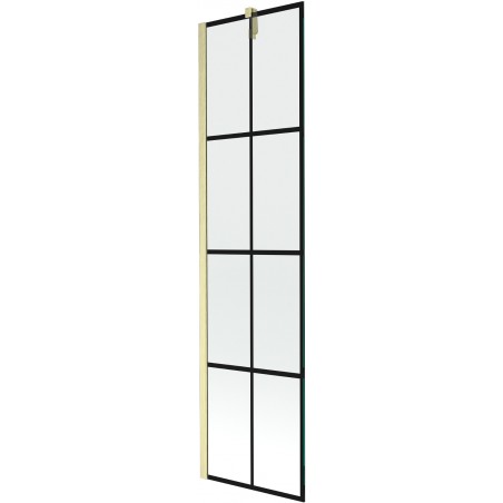 Mexen Next bathtub screen 1-panel 50 x 150 cm, black pattern, brushed gold - 895-050-000-00-77-55