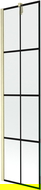 Mexen Next 1-wing Shower Screen 50 x 150 cm, Black Grid, Brushed Gold - 895-050-000-00-77-55