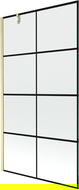 Mexen Next bathtub screen 1-wing 100 x 150 cm, black pattern, brushed gold - 895-100-000-00-77-55