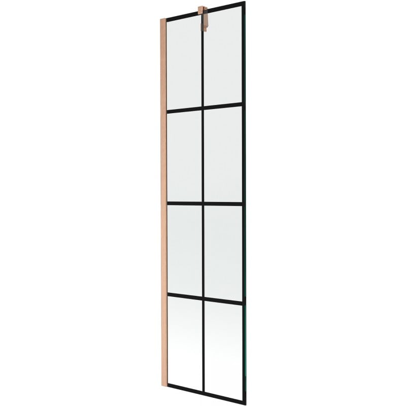 Mexen Next shower screen 1-wing 50 x 150 cm, black pattern, brushed copper - 895-050-000-00-77-65