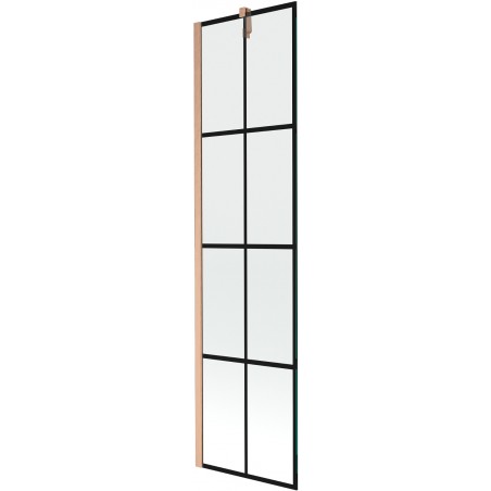 Mexen Next shower screen 1-wing 50 x 150 cm, black pattern, brushed copper - 895-050-000-00-77-65