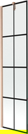 Mexen Next 1-panel shower screen 50 x 150 cm, black grid, brushed copper - 895-050-000-00-77-65