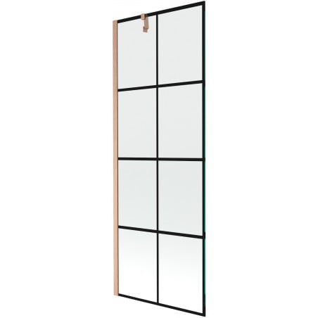 Mexen Next 1-panel shower screen 70 x 150 cm, black grid, brushed copper - 895-070-000-00-77-65