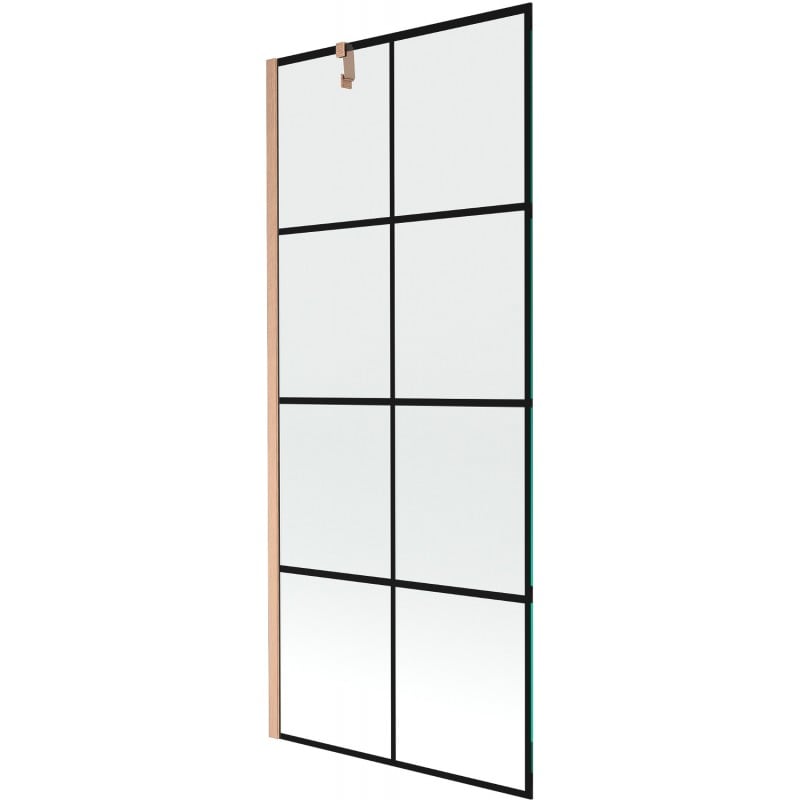 Mexen Next 1-wing shower screen 80 x 150 cm, black pattern, brushed copper - 895-080-000-00-77-65