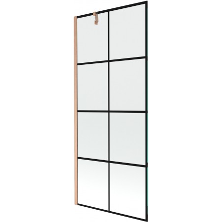 Mexen Next 1-wing shower screen 80 x 150 cm, black pattern, brushed copper - 895-080-000-00-77-65
