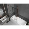 Mexen Next 1-wing shower screen 90 x 150 cm, black grid, brushed copper - 895-090-000-00-77-65