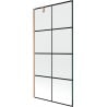 Mexen Next 1-wing shower screen 90 x 150 cm, black grid, brushed copper - 895-090-000-00-77-65