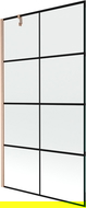 Mexen Next 1-wing shower screen 100 x 150 cm, black grid, brushed copper - 895-100-000-00-77-65