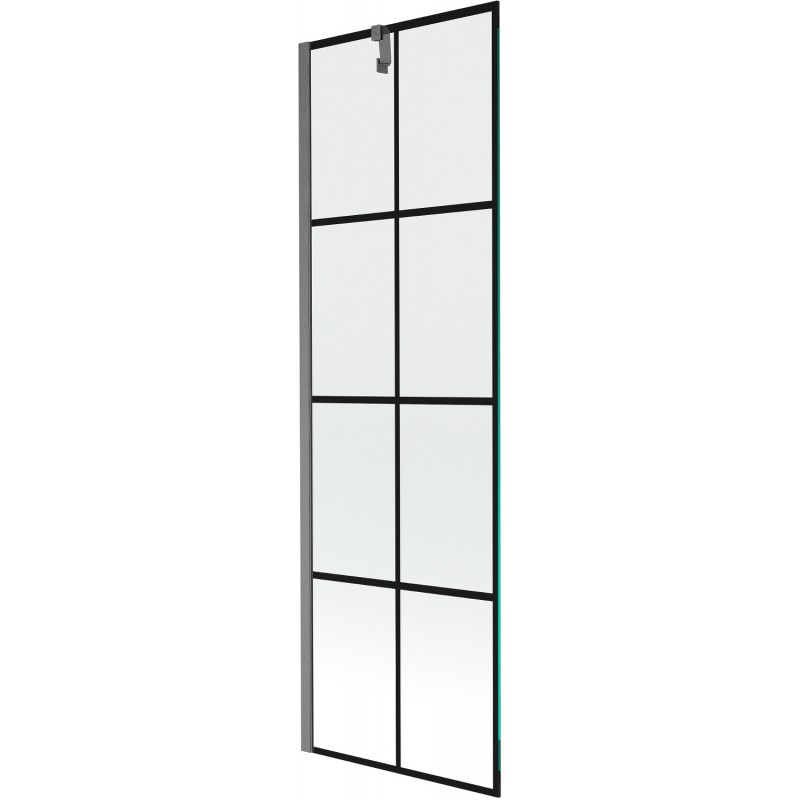 Mexen Next 1-panel bathtub screen 60 x 150 cm, black pattern, brushed gun gray - 895-060-000-00-77-66