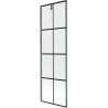 Mexen Next 1-wing Bath Screen 60 x 150 cm, Black Grid, Brushed Gun Gray - 895-060-000-00-77-66