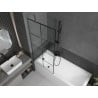 Mexen Next 1-wing Bath Screen 80 x 150 cm, Black Grid, Brushed Gun Gray - 895-080-000-00-77-66
