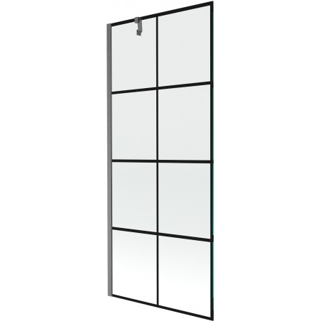 Mexen Next bath screen 1-wing 80 x 150 cm, black pattern, gun gray brushed - 895-080-000-00-77-66
