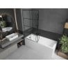 Mexen Next 1-wing bath screen 90 x 150 cm, black pattern, brushed gun gray - 895-090-000-00-77-66