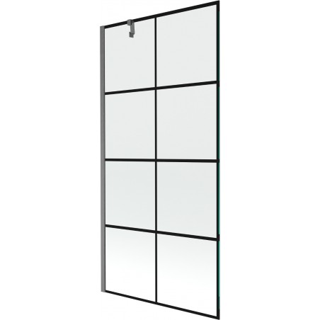 Mexen Next 1-wing bath screen 90 x 150 cm, black pattern, brushed gun gray - 895-090-000-00-77-66
