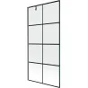 Mexen Next 1-wing bath screen 90 x 150 cm, black grid, brushed gun gray - 895-090-000-00-77-66