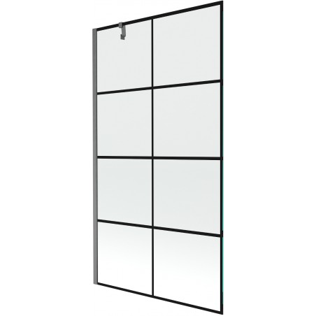 Mexen Next shower screen 1-wing 100 x 150 cm, black pattern, gun gray brushed - 895-100-000-00-77-66