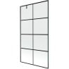 Mexen Next 1-wing Bath Screen 100 x 150 cm, Black Grid, Brushed Gun Gray - 895-100-000-00-77-66