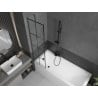 Mexen Next 1-wing bath screen 50 x 150 cm, black grid, gun metal - 895-050-000-00-77-95