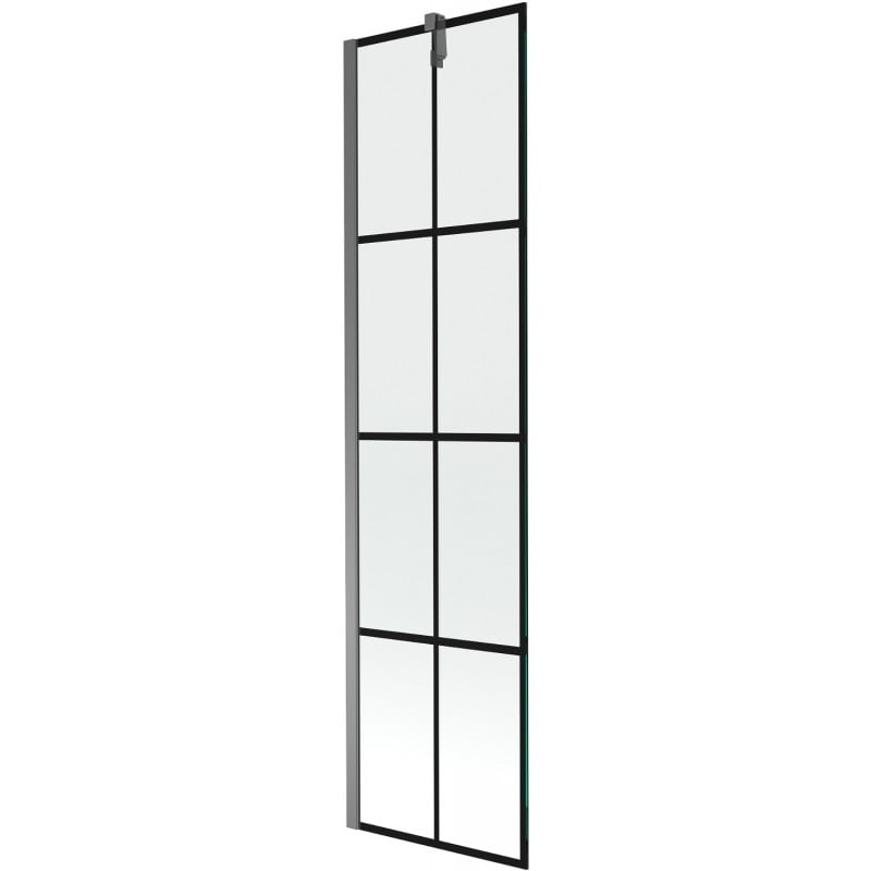 Mexen Next 1-wing bath screen 50 x 150 cm, black grid, gun metal - 895-050-000-00-77-95