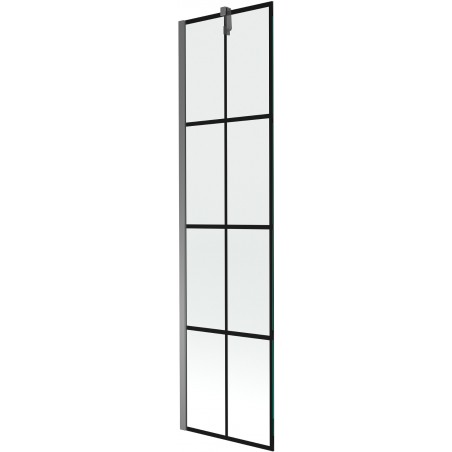 Mexen Next 1-wing bath screen 50 x 150 cm, black grid, gun metal - 895-050-000-00-77-95