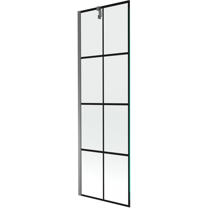 Mexen Next 1-wing bath screen 60 x 150 cm, black grid, gun metal - 895-060-000-00-77-95