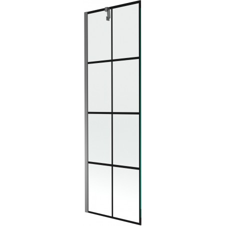 Mexen Next 1-panel Bath Screen 60 x 150 cm, Black Pattern, Gun Metal - 895-060-000-00-77-95