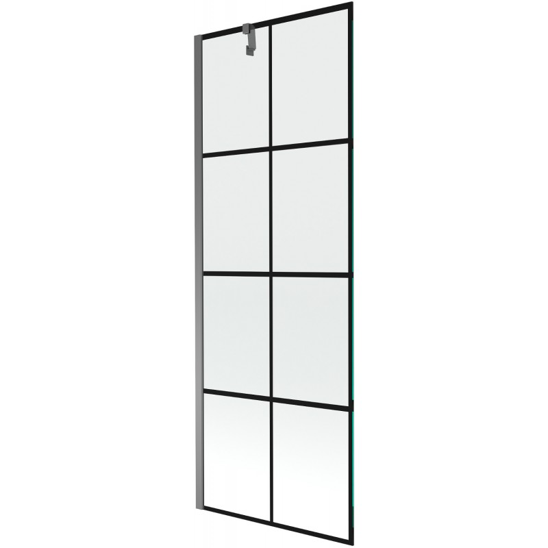 Mexen Next One-Panel Bath Screen 70 x 150 cm, Black Grid, Gun Metal - 895-070-000-00-77-95