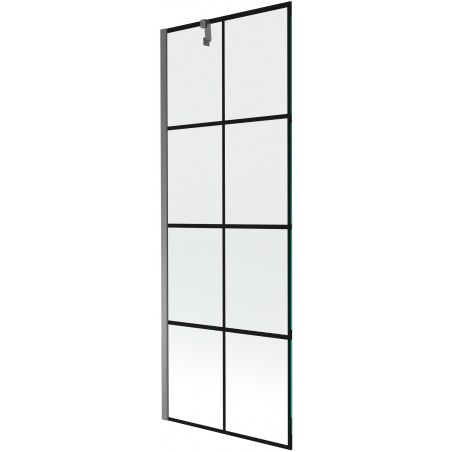 Mexen Next 1-panel bath screen 70 x 150 cm, black pattern, gun metal - 895-070-000-00-77-95