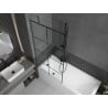Mexen Next 1-wing shower screen 90 x 150 cm, black grid, gun metal - 895-090-000-00-77-95