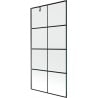 Mexen Next 1-wing shower screen 90 x 150 cm, black grid, gun metal - 895-090-000-00-77-95