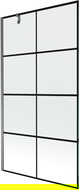 Mexen Next Shower Screen 1-Wing 100 x 150 cm Black Pattern Gun Metal - 895-100-000-00-77-95