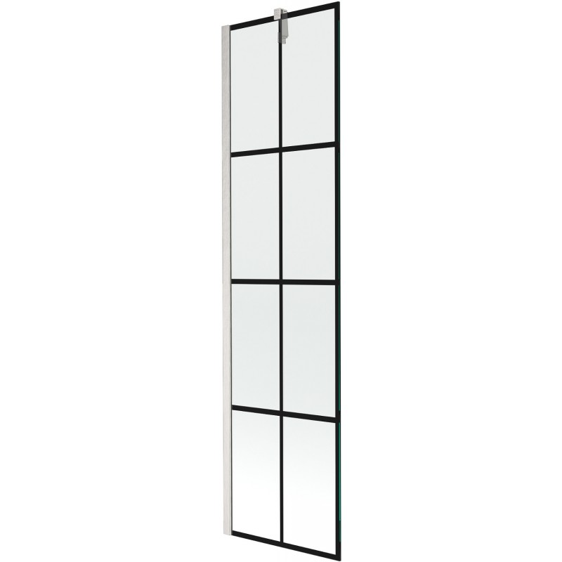 Mexen Next Shower Screen 1-Leaf 50 x 150 cm, Black Pattern, Brushed Nickel - 895-050-000-00-77-97