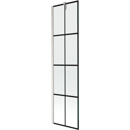 Mexen Next Shower Screen 1-Leaf 50 x 150 cm, Black Pattern, Brushed Nickel - 895-050-000-00-77-97