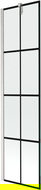 Mexen Next 1-wing bath screen 50 x 150 cm, black grid, brushed nickel - 895-050-000-00-77-97
