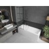 Mexen Next 1-panel bath screen 60 x 150 cm, black pattern, brushed nickel - 895-060-000-00-77-97