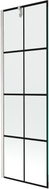 Mexen Next 1-panel bathtub screen 60 x 150 cm, black grid, brushed nickel - 895-060-000-00-77-97