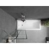 Mexen Next 1-panel bath screen 60 x 150 cm, black pattern, brushed nickel - 895-060-000-00-77-97