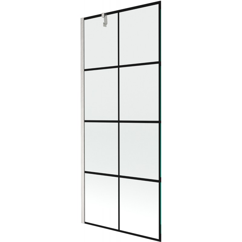 Mexen Next 1-wing shower screen 80 x 150 cm, black pattern, brushed nickel - 895-080-000-00-77-97
