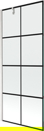 Mexen Next single-panel bathtub screen 80 x 150 cm, black grid, brushed nickel - 895-080-000-00-77-97
